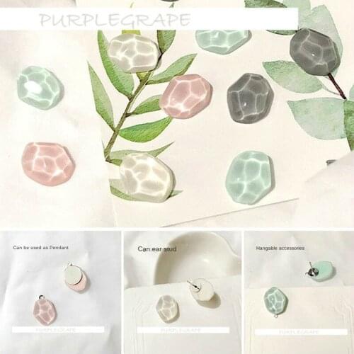 DIY earring material non-porous water wave light pattern resin translucent irregular polygon handmade earring accessories 10pcs