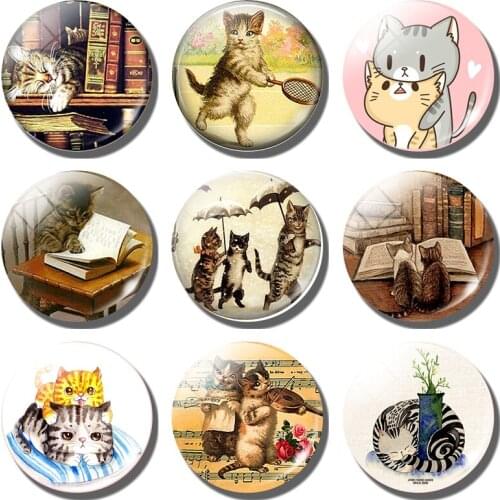 Lovely Cat refrigerator magnets for kids 30MM Cute Cat Animal fridge magnet decor Stickers message board Home Decoration