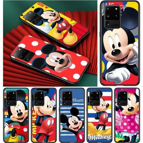 Cute Mickey Disney Mouse for Samsung S20 FE Ultra Plus A91 A81 A71 A51 A41 A31 A21 A11 A72 A52 A42 A22 Soft Black Phone Case