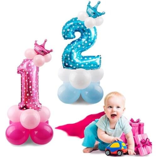32'' 0-9 Number Balloons Set Kids Birthday Party Decoration DIY Balloon Column Wedding Baby Shower Home Decor