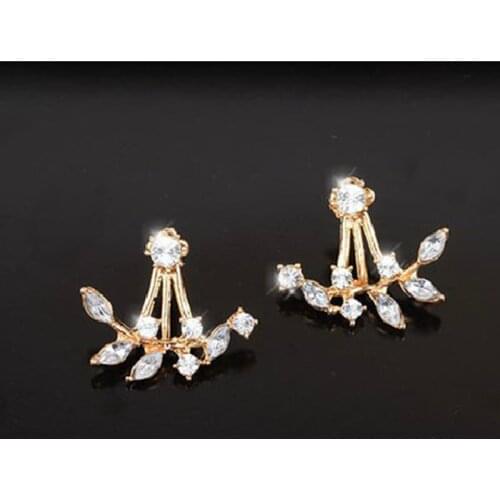 Selling Fashion Crystal Earrings Sweet and Delicate Leaves Earrings Fashionable Girl Earrings Hanging Branches