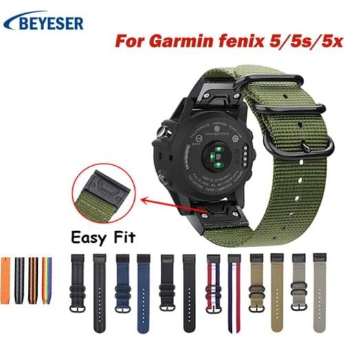 Nylon Watch Strap for Garmin Fenix 5 Band 20mm 22mm Strap Quick Fit for Garmin Fenix 5 5X 3 3HR D2 S60 GPS Band 26mm Watch band