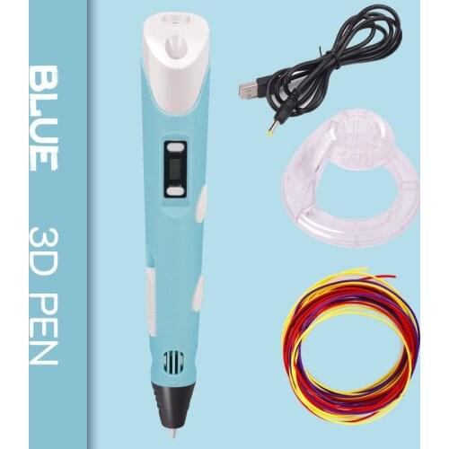 Adjustable Temperature Drawing Pen Kids Birthday Educational Toys Creative 3D Printing Pen with PLA Filaments