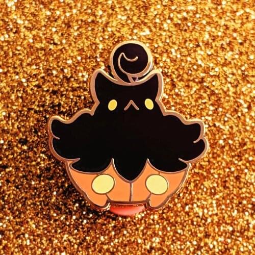Cute Pumpkin Ghost Hard Enamel Pin Pokemon Kawaii Cartoon plant Pumpkin Brooch Fashion Lapel Backpack Pin Jewelry Halloween Gift