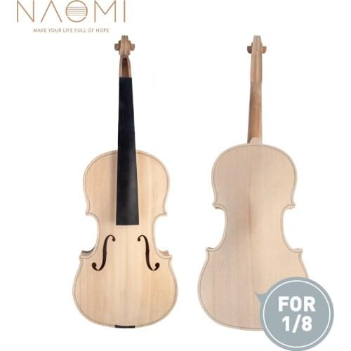 NAOMI 1/8 DIY Violin Unfinished Violin 1/8 Size Violin Maple Body W/ Ebony Fingerboard Violin Parts Accessories