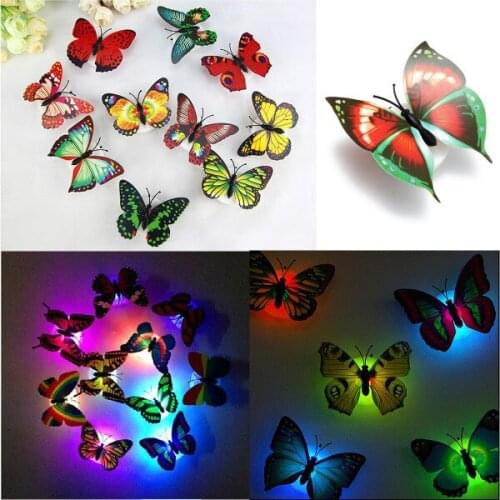 Random Color Lovely Changing Beautiful Cute ABS Butterfly LED Night Light Lamp