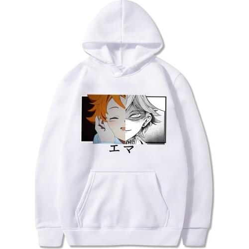 Anime The Promised Neverland Emma Hoodies Fashion Men Women Sweatshirts Casual Hooded Harajuku New Sports Hoodie