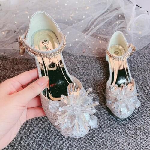 YI HONG MEI QI New childrens princess shoes, custom bow, diamond toe, regular shoes, childrens princess shoes