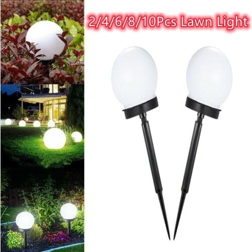 2/4/6/8/10Pcs LED Solar Power Outdoor Garden Path Yard Ball Light Lamp Lawn Road Patio Garden Courtyard Lawn Road Ground Light