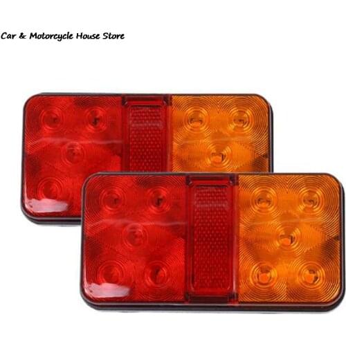 1PCS 12V Waterproof Car Truck LED Rear Tail Light Warning Lights Rear Lamp For Caravan Trailer Truck Lorry Boats