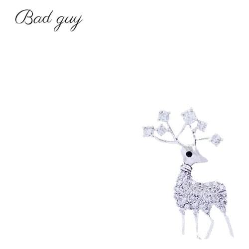 Mini Deer Zircon Brooch Pin Sliver and Gold Brooches for Women Cute Metal Animal Weddings Party Office Brooch Pins Gifts