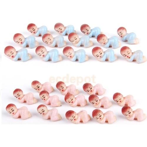100pc Mini Sleeping Baby Boy Girl Baby Shower Party Decor Favors Blue & Pink