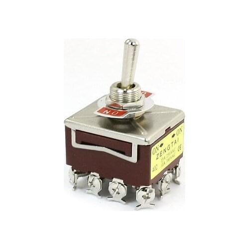 10A/380VAC 15A/250VAC 12 Terminals 4P2T ON/ON 2 Way Toggle Switch KN402