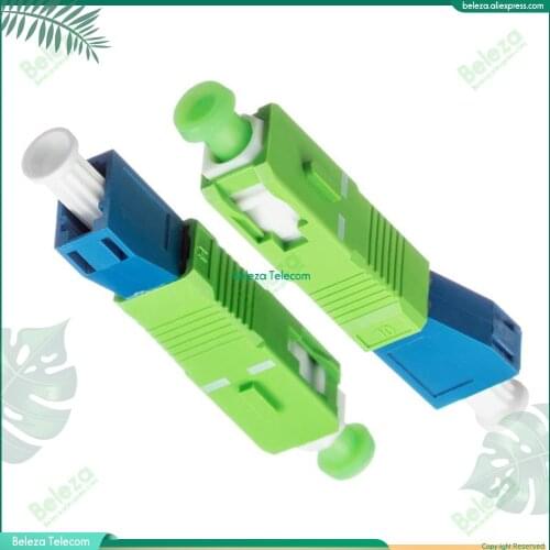 2pcs/lot SC/APC to LC/UPC SC Male to LC Female Hybrid Fiber Optic Adapter Fiber Connector Singlemode Optical Adapter