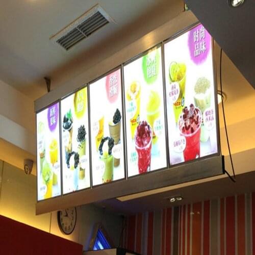 4 Graphics/ Column) Single Sided Lighted Menu Boards,Backlit Sign Menu Display for Hotel,Restaurant,Cafe Store - 4 Row Leds