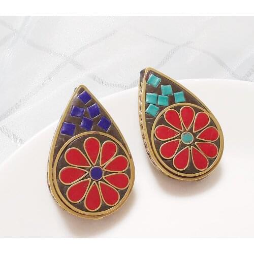 5pcs Handmade Original Tibetan Nepal Brass Beads Charms Bracelet Necklace Trinket for Women Man DIY Jewelry Making Wholesale