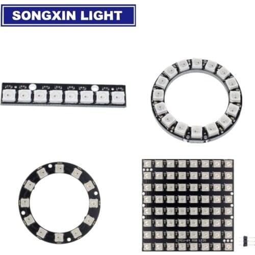 8 Channel WS2812 5050 RGB 8 12 16 64 256 Bit Ws2812b LED Lights Built-in Full Color-Driven DIY Hard Board Soft