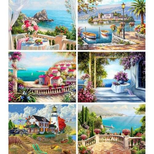 AZQSD Diamond Painting 5d Seaside Embroidery Sale Scenery Full Drill Square Picture Of Rhinestones Needlework Gift Home Decor