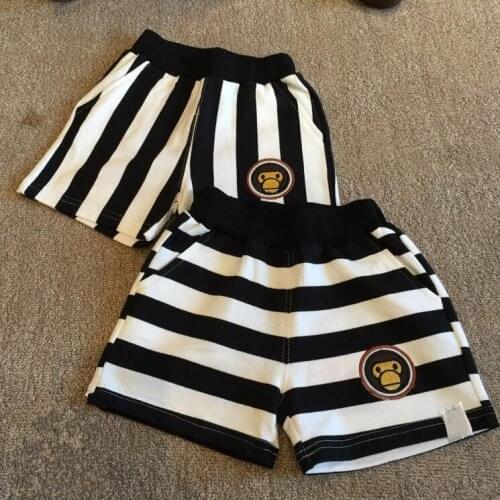 New Kids Boy Girls Cartoon Animal Black Stripe Cool Summer Short Pants Children Hip Hop Pant