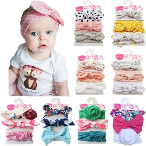 Baby Accessories 3PCS/Sets Kids Baby Headband Toddler Bow Flower Hair Band Headwear Photo Props Gifts Wholesale Hair Wrap