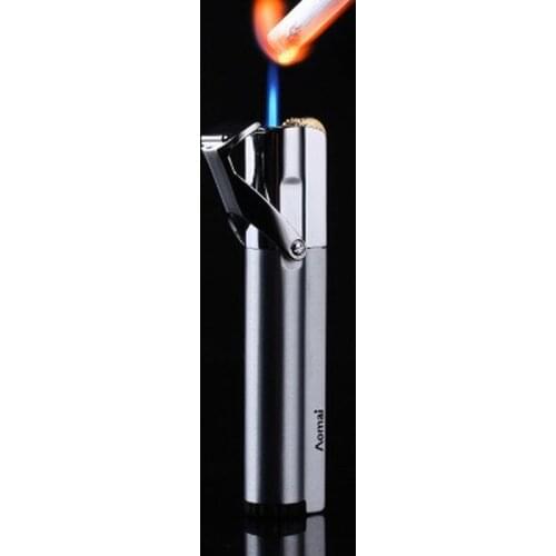 Flip Open The Cover Creative Metal Grinding Wheel Electroplat Straight Into The Blue Fmale Windproof Lighter Adjustable Fmale