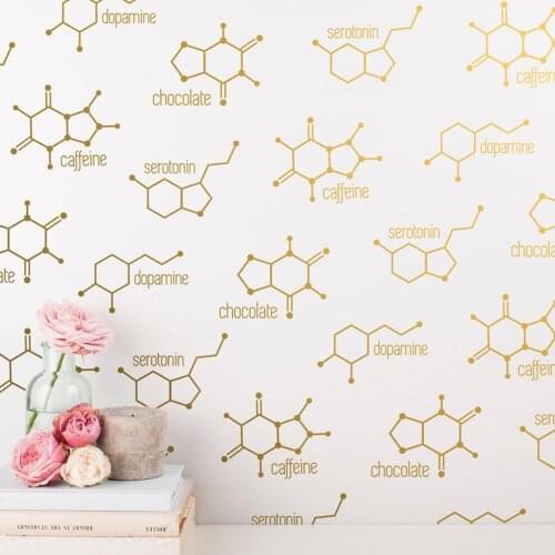 Chemical Structure Unique Wall Sticker Kids Room Living Room 4 Styles Chemical Formula Wall Decal Bedroom Vinyl School Decor