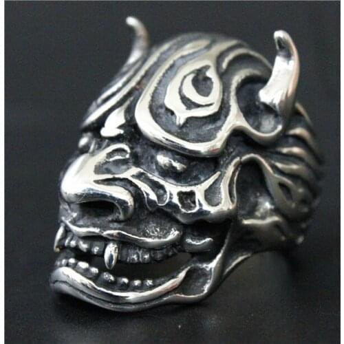 2017 Amazing Style Vampire Ring With Sharp Teeth 316L Stainless Steel Women Mens Fashion Black Biker Demon Ring