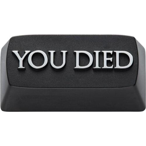 Zomo you died game over Artisan Keycap CNC anodized aluminum Compatible Cherry MX switch backspace black colorway