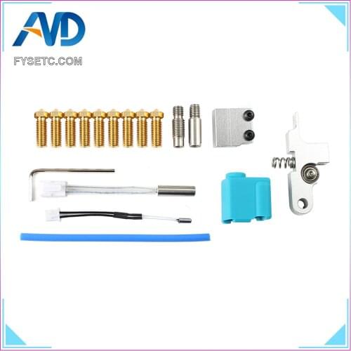 Silver Titan Aero Extruder Sidewinder X1 AND Genius Nozzle Silicone Sleeve Throat Handle Thermistor Heating pipe Heat Block Kit