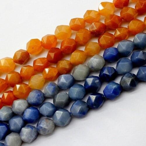 Red Blue AventurineFaceted Round Beads Natural Stone Beads For Jewelry Making Bracelet 6/8/10mm 15inches