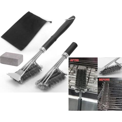 Kitchen Accessories BBQ Grill Cleaning Brush For Barbecue 4pcs/sets Stainless Steel Cooking Tools Barbecue Gadgets Clean Brushes