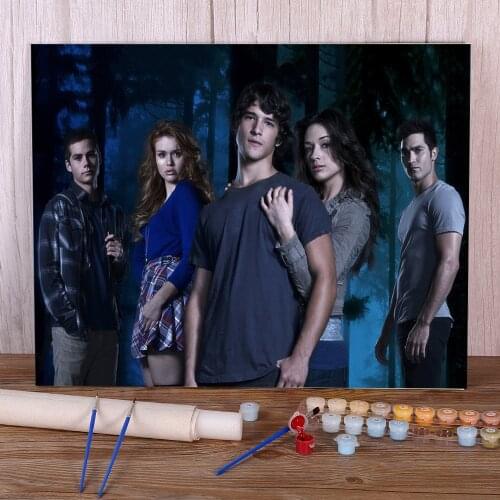 Teen Wolf Movie Painting By Numbers Kit Oil Paints 40*50 Canvas Pictures Wall Paintings For Adults Wholesale Handicraft