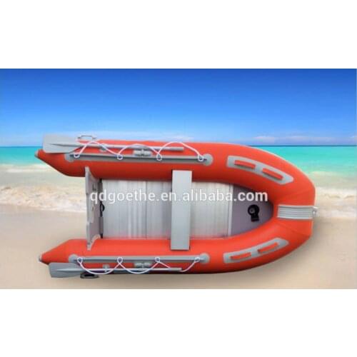 GTS300 Aluminum floor foldable pvc inflatable boat with deep v inflatable keel