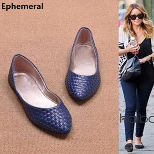 Lady Weaving Cheap Soft Western Pointed Toe Platform Women Driving Dancing Pregnant Casual Boat Shoes Big Size(4-15)Summer Style