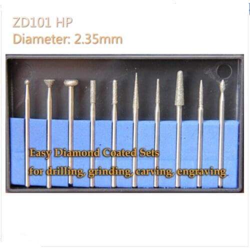 Low Speed Diamond Burs KIT HP Dental Bur Set for Dentist Lab Grind Remove Polish Finish Metal Jewellery Stones Instrument