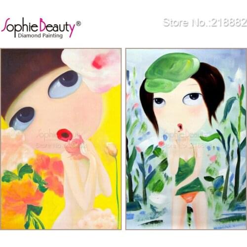 2018 New diy diamond painting cross stitch rhinestones crystal handcraft embroidery Cartoon Cute Girls mosaic needlework Arts