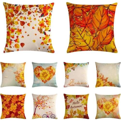 2020 new fall maple leaf pillow cover linen cotton shoes home sofa cushion cover 45x45