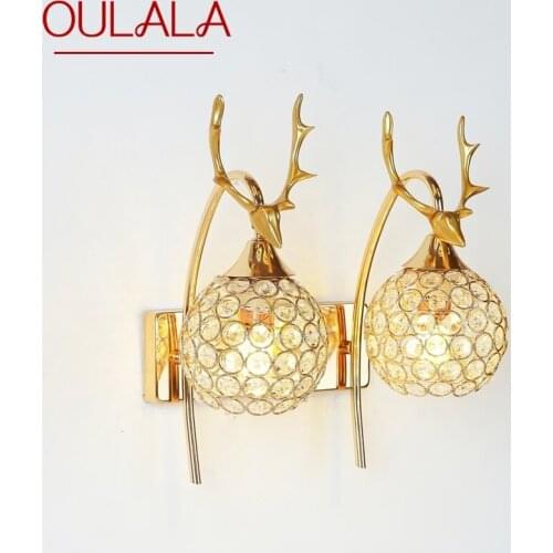 OULALA Wall Lamps Contemporary Creative LED Gold Sconces Crystal Lights Indoor For Home Bedroom