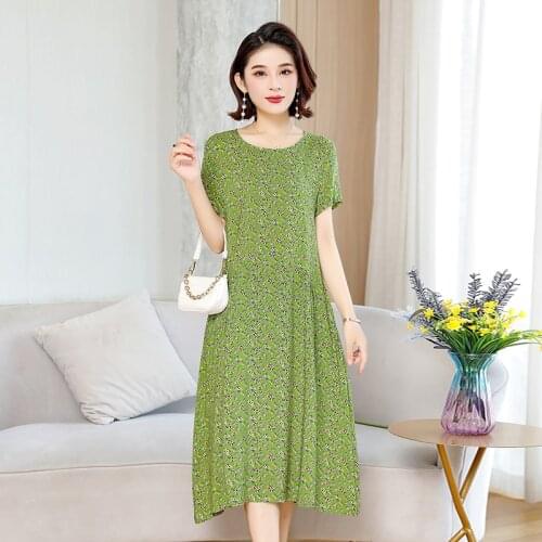 Women Casual Solid Dress Sexy O-Neck Elegant Dress 2021 summer Fashion Midi Length A Line Party Dress