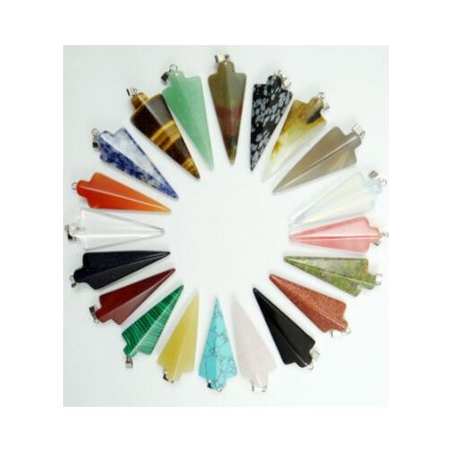 Natural stone Quartz Crystal Opal agates Hexagonal shape pendulum Pendant stainless steel Chains for diy Jewelry making Necklace