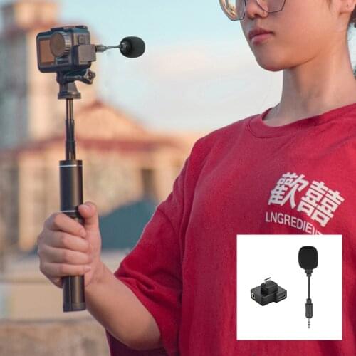 Portable 3.5mm Mini Microphone Audio Adapter for DJI OSMO Action Sports Camera Mic Lightweight Recording Shooting Accessories