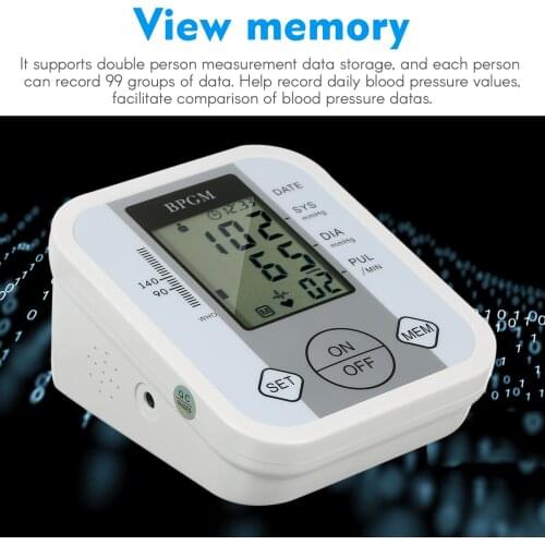 Electronic Portable Tonometer BP Blood Pressure Monitor Arm Sphygmomanometer Smart Intelligent Blood Pressure Pulse Meter