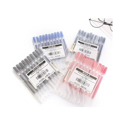 10pcs/set Gel Pen 0.5mm 0.38mm Pen Black/Blue/Red Ink Color Pens for student writing School Stationary japanese pens