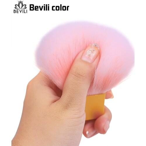 Nail Brush Cleaning Dust Brush Tool Square Gold Metal Handle Nail Art Care Manicure Pedicure Soft Angle AAA Quality