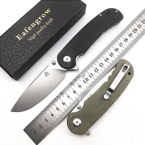 Sitivien ST106 Real D2 Folding Pocket Knife Micarta Handle Outdoor/Camping/Hunting/Utility/Survival/EDC/Garden Knife