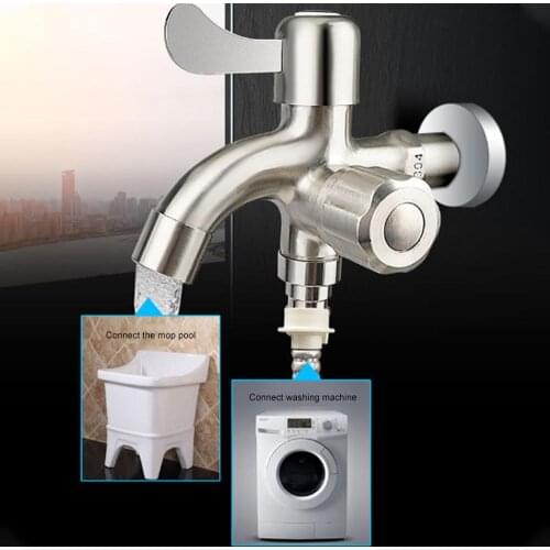 Stainless Steel Washing Machine Faucet 4 Points Water Inlet Multi-Function Faucet/Double Faucet/Outdoor Garden Washing Machine