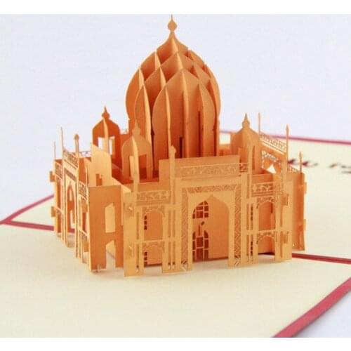 The construction of Taj Mahal tourism 3D cubic life manual paper card card creative stereo