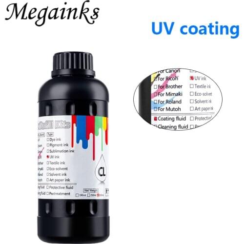 500ML LED UV Ink Pre-coating for Roland for Mimaki for Mutoh for Ricoh DX4 DX5 DX6 DX7 Flatbed Printer Ink Coating Liquid 1000ML