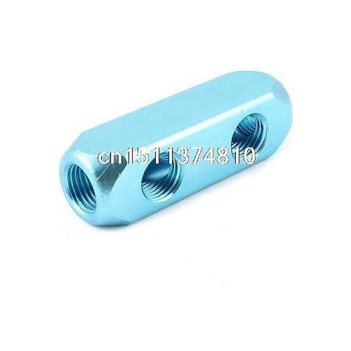 Teal Blue 3 In 2 Out Quick Connect Air Compressor Manifold Block