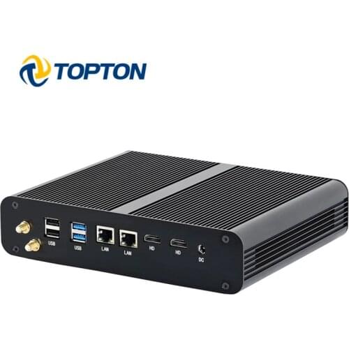 Topton Newest Mini PC Intel Core i7 1065G7 i5 1035G4 Windows 10 2xHDMI2.0 2xLAN SD Optical SPDIF 8*USB Office Desktop Computer